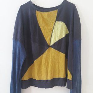 Color-block Free People Movement Pullover Top Sz M